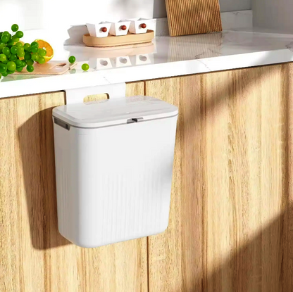 Multifunctional Wall Mounted Kitchen Waste Trash Garbage Bin with Lid | Kitchen Living Room Bathroom Bedroom Available in Green, White, Grey