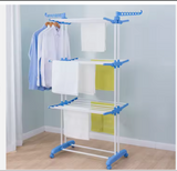 Portable Movable Efficient  Foldable 4 Tier Cloth Drying Rack | Made of Plastic & Iron | Compact for More Clothes| Quick Setup Drying Rack