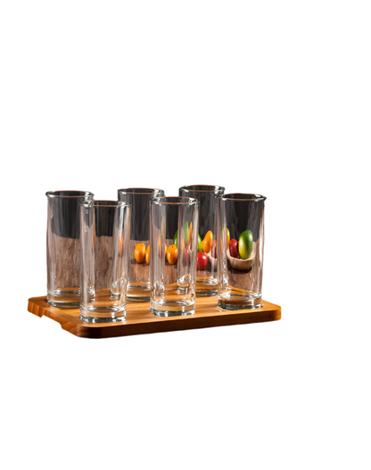 High Quality 6-Piece Juice Water Transparent Clear Glass Set| Perfect Drinkware | Juice| Water