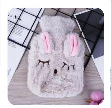 Cute Rabbit Shape Fleece Hot 750ml Capacity Water Bottle | Multiple Colors