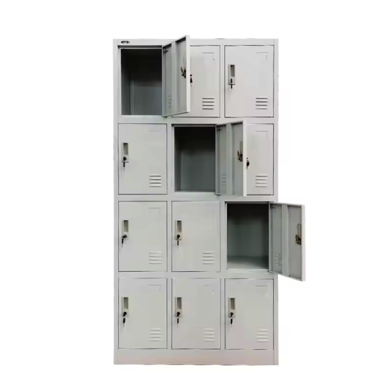 Multifunctional 12-Door Metal Staff Locker – Office & Bedroom Wardrobe Safe Locker, Durable Iron Storage Cabinet | Offices, Bedrooms, Schools, Gyms, & Staff Rooms