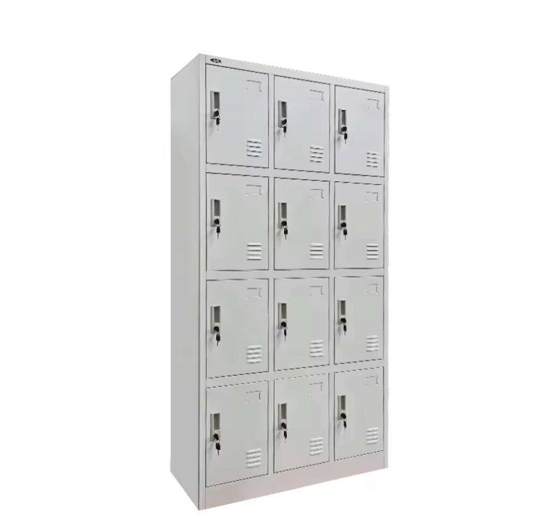 Multifunctional 12-Door Metal Staff Locker – Office & Bedroom Wardrobe Safe Locker, Durable Iron Storage Cabinet | Offices, Bedrooms, Schools, Gyms, & Staff Rooms