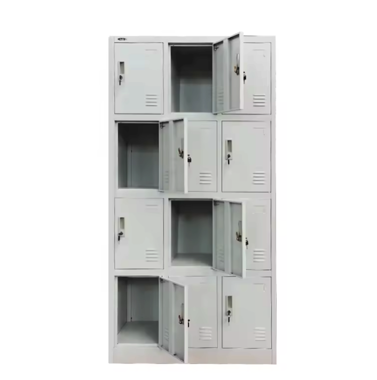 Multifunctional 12-Door Metal Staff Locker – Office & Bedroom Wardrobe Safe Locker, Durable Iron Storage Cabinet | Offices, Bedrooms, Schools, Gyms, & Staff Rooms