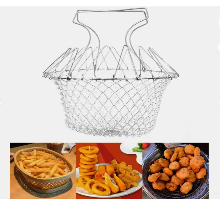 Stainless Steel Chef Basket – Versatile Cooking and Straining Tool