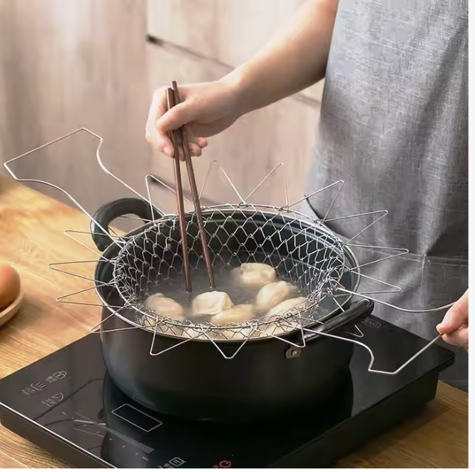 Stainless Steel Chef Basket – Versatile Cooking and Straining Tool