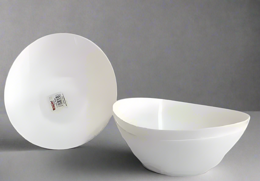 Trendy White Oval Bowls Set | 3 Pieces | 8 Inches | Ideal for Salads and Fruits