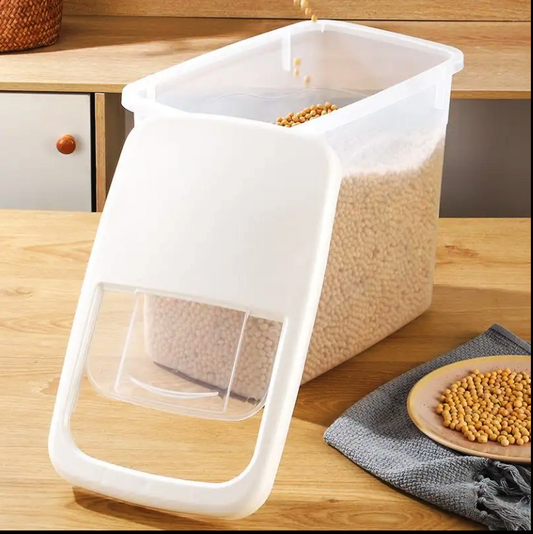 10kg Rice Storage Box | Insect Proof, Moisture Proof, Sealed Food Grain Dispenser for Rice and Pet Food