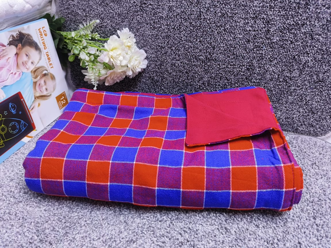 High Quality Maasai Fleece Blanket | 150cm x 200cm (5 by 6)| Vibrant & Cozy Traditional Design