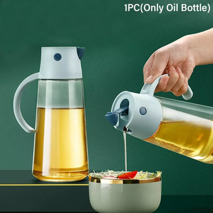 Glass Oil Can | 630ml Capacity | Elegant Glass Design | Ideal for Kitchen and Dining Use| Easy Clean Oil Can