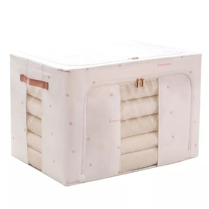 Multipurpose Storage Box | 60 x 40 x 43 cm | Waterproof & Moisture-Proof | Oxford Fabric with Steel Frames | Available in Pink, Blue, White