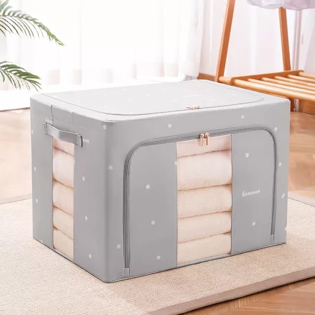 Multipurpose Storage Box | 60 x 40 x 43 cm | Waterproof & Moisture-Proof | Oxford Fabric with Steel Frames | Available in Pink, Blue, White