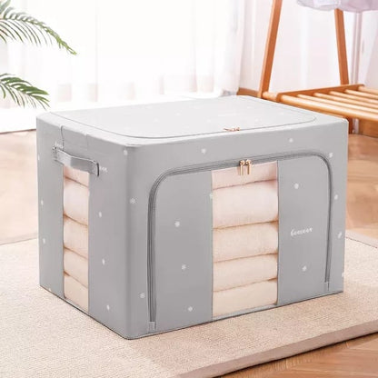 Multipurpose Storage Box | 60 x 40 x 43 cm | Waterproof & Moisture-Proof | Oxford Fabric with Steel Frames | Available in Pink, Blue, White