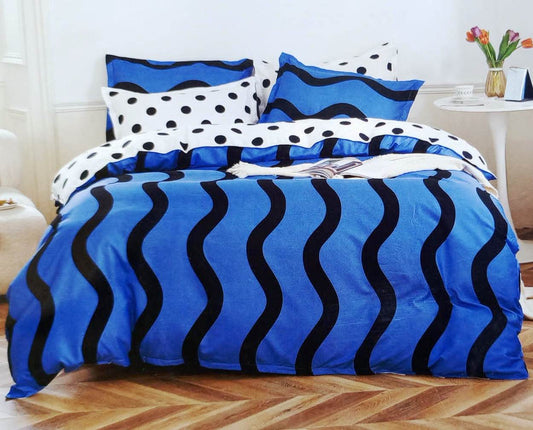 DoubleSided Duvet Set 7x8 with 2 Pillowcases & 1 Bedsheet | Reversible Design