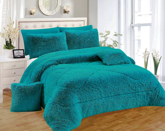 Fluffy Duvet Set with 4 Pillowcases and 1 Bedsheet |  Soft and Cozy Bedding