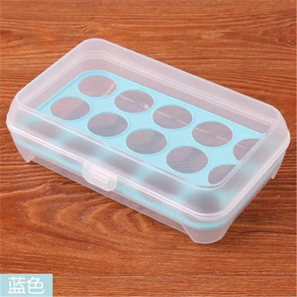 Plastic 15 Grid Egg Holder | Stackable Refrigerator Egg Storage | Durable and Space Saving