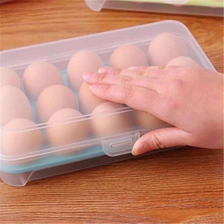 Plastic 15 Grid Egg Holder | Stackable Refrigerator Egg Storage | Durable and Space Saving