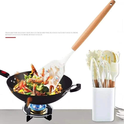 Unique White Marble Silicone Spoon Set | Heat Resistant & Non Scratch Kitchen Utensils | Elegant Kitchen Tools