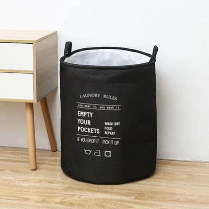 Collapsible Laundry Basket | 52cm x 42cm | Durable Cotton Linen with Waterproof Coating