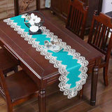 PU Leather Premium Breathless Polyester Table Runners | Size: 40cm by 210cm | Waterproof | Stain Resistant Outdoor| Indoor Table Runners