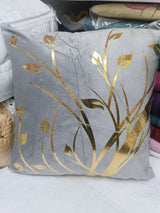 18" by 18" Decorative Gold Striped Velvet Cushion Covers | Stylish Printed Patterns | Home Decor