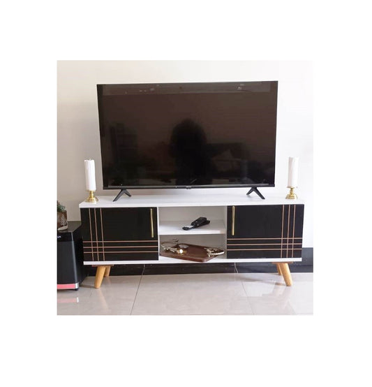 Sydney 4ft TV Stand | Wooden with Cabinets | Fits Up to 55" TV | White and Black Colors