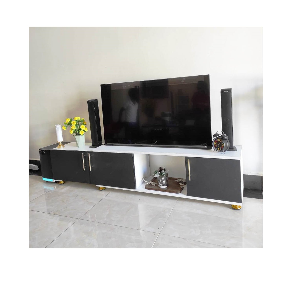 Tokyo Expandable TV Stand | Extends to 6ft | Fits Up to 65" TV | With LED Light