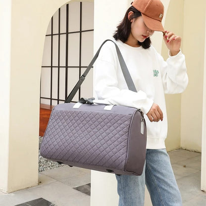 Travel Bag | Women’s Shoulder Bag, Men’s Sports Bag, Large Capacity Handbag, Casual Crossbody Pack, Fashion Duffle Luggage Bag | Available in Light Purple, Black, Navy Blue, Peach, Grey