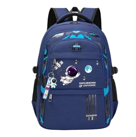 Oxford Waterproof Fabric Quality Children's School Bag | Large Capacity | Space Themed Design | 46x32x16 cm | Black, Blue