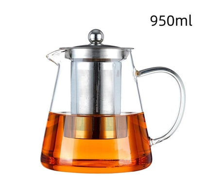 950ml Heat Resistant Glass Teapot | Stainless Steel Infuser | Perfect for Brewing & Serving