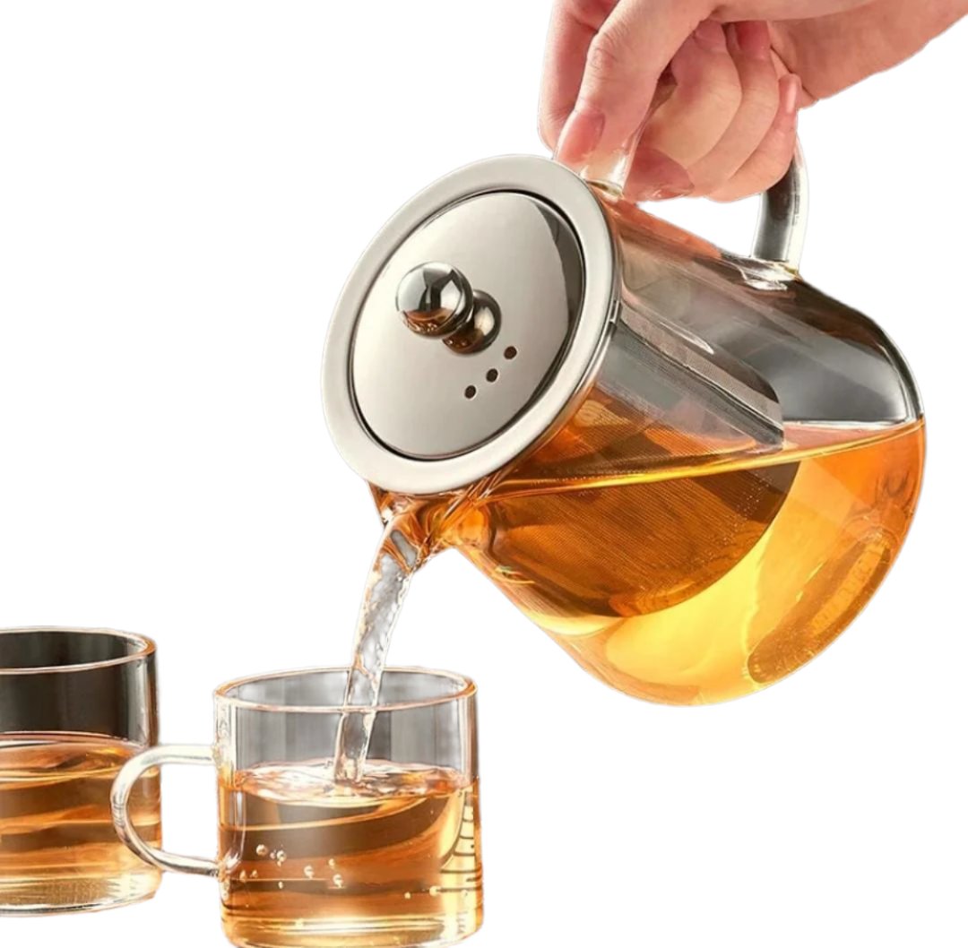 950ml Heat Resistant Glass Teapot | Stainless Steel Infuser | Perfect for Brewing & Serving