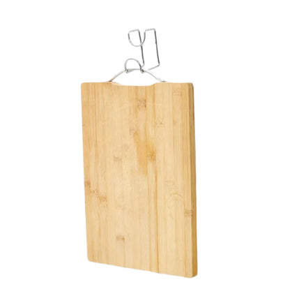 Bamboo Chopping Board with Metallic Handle | 45cm Rectangular Cutting Board for Safe Food Prep