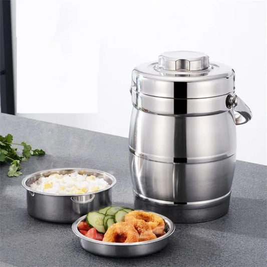 Insulated Stainless Steel 2000ml Capacity Food Flask with Leak-proof Lid | Portable