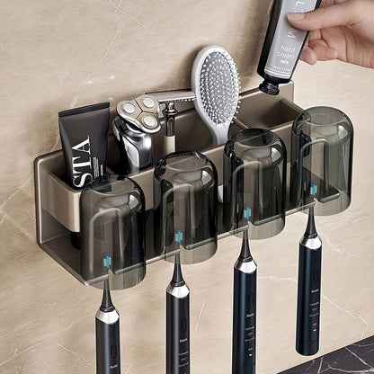 Family Toothpaste Dispenser with 4 Cups