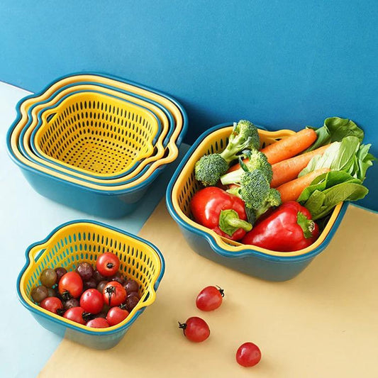 Multifunctional  6 Piece Set Drain Plastic Basket | Assorted Colors | Ideal For Use In Home Kitchens For Everyday Tasks