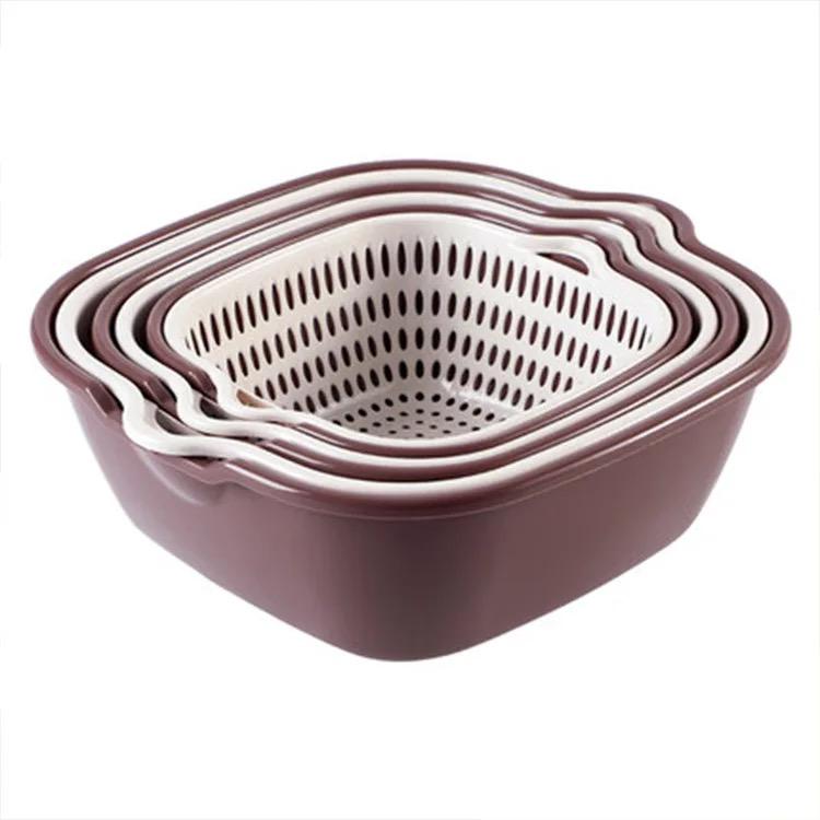 Multifunctional  6 Piece Set Drain Plastic Basket | Assorted Colors | Ideal For Use In Home Kitchens For Everyday Tasks