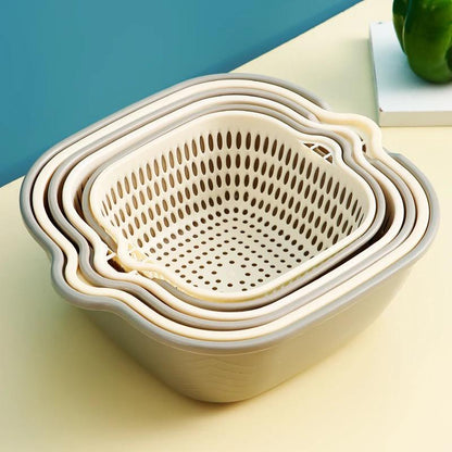 Multifunctional  6 Piece Set Drain Plastic Basket | Assorted Colors | Ideal For Use In Home Kitchens For Everyday Tasks