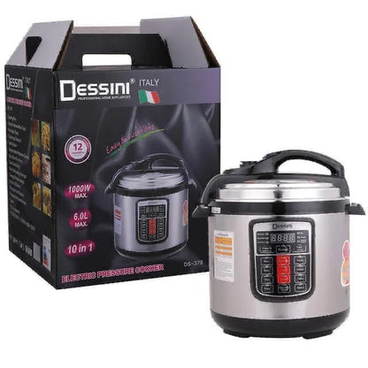 Dessini 6L Electric Pressure Cooker | 1000W 10in1 MultiFunction Cooker with Stainless Steel NonStick Pot