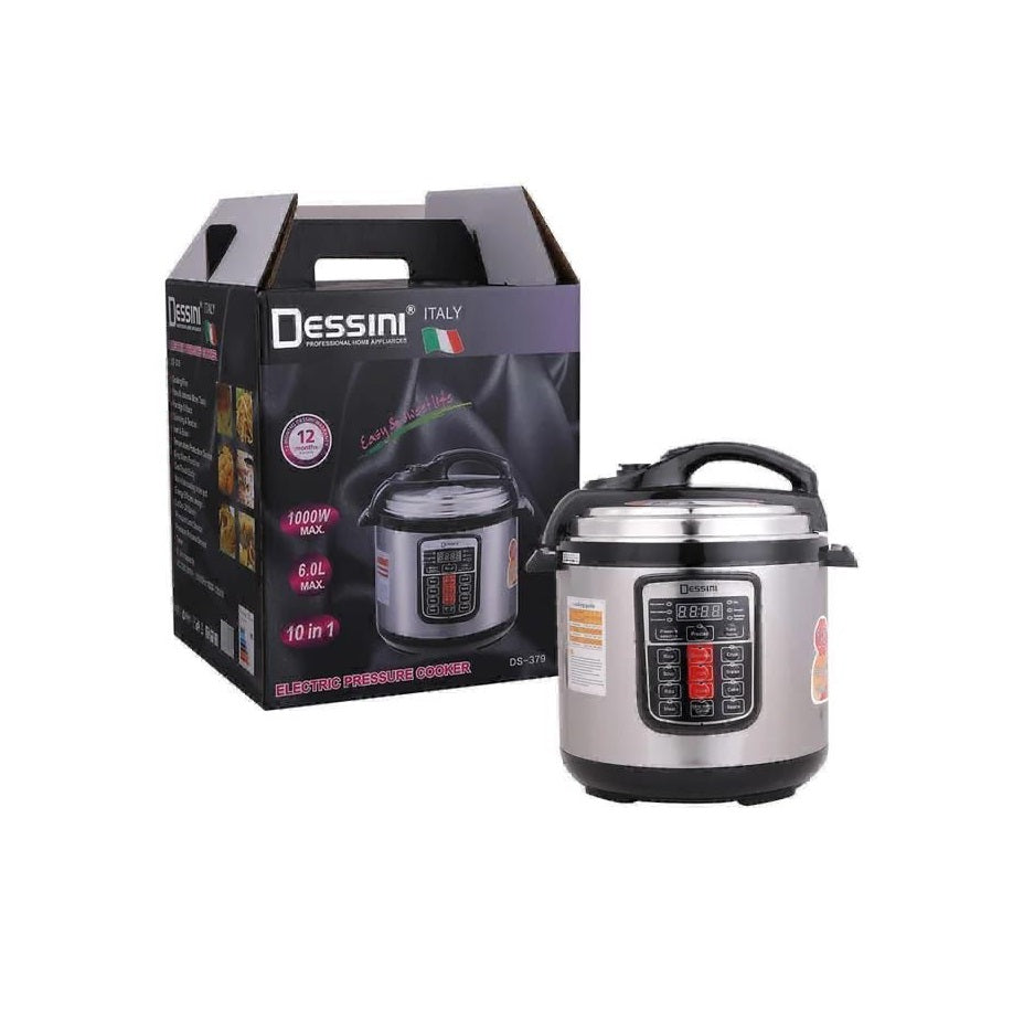 Dessini 6L Electric Pressure Cooker | 1000W 10in1 MultiFunction Cooker with Stainless Steel NonStick Pot