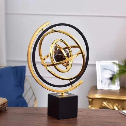 Gold Round Decor | Elegant Metallic and Acrylic Home Decor | Luxury Accent Piece | General Home Decor | Office Desk Decor Living Room Bedroom | Elegant Desk Accessory Modern Home Decor