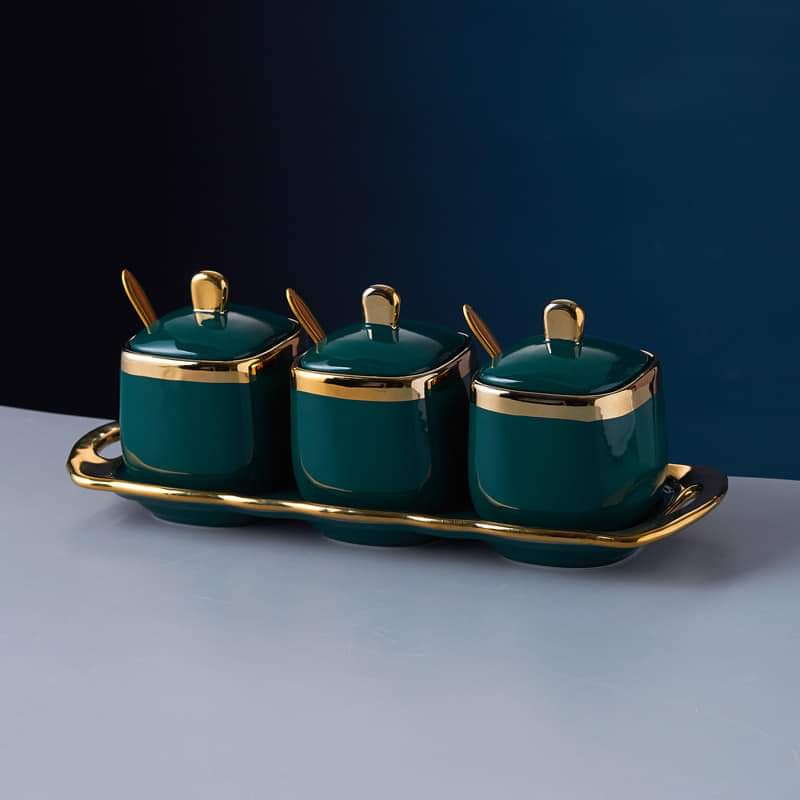 Square Ceramic Canisters | Stylish and Functional | Ideal for Sugar, Coffee, Tea, and Spices