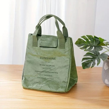 Sunshine Thermal Insulated Lunch Bag | Compact and Lightweight | Available in Brown, Green, Grey | 19x17x24 cm