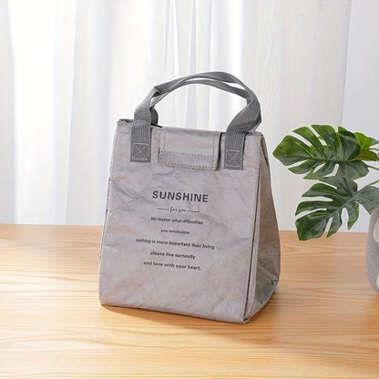 Sunshine Thermal Insulated Lunch Bag | Compact and Lightweight | Available in Brown, Green, Grey | 19x17x24 cm