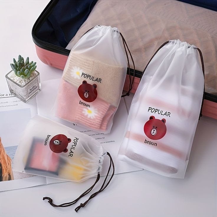 Transparent Wash Bags | Shoe Bags | Drawstring Closure | Moisture & Dust-Proof