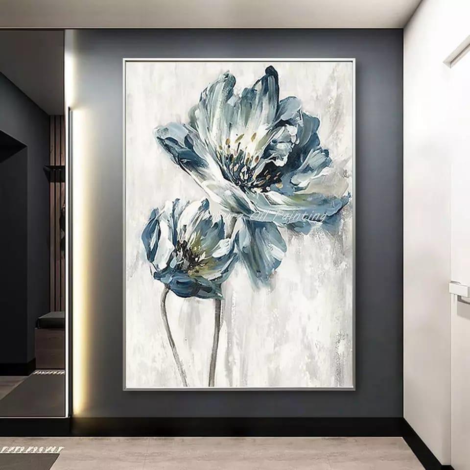 60x90cm High Quality Canvas Flower Painting Picture with Wooden Frame| General Home Decoration| Living Room Decor| Canvas Picture Arts