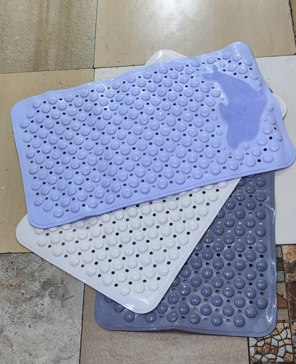 High Quality 36 x 70cm Modern  Anti-Slip Rubber Bathroom | Toilet  Mat with Dolphin Scrubber | White, Blue, Grey