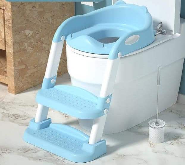 Kids Seat Toilet Trainer | Step Up Toilet Reducer | Fun Toilet Training | Navy & Sky Blue