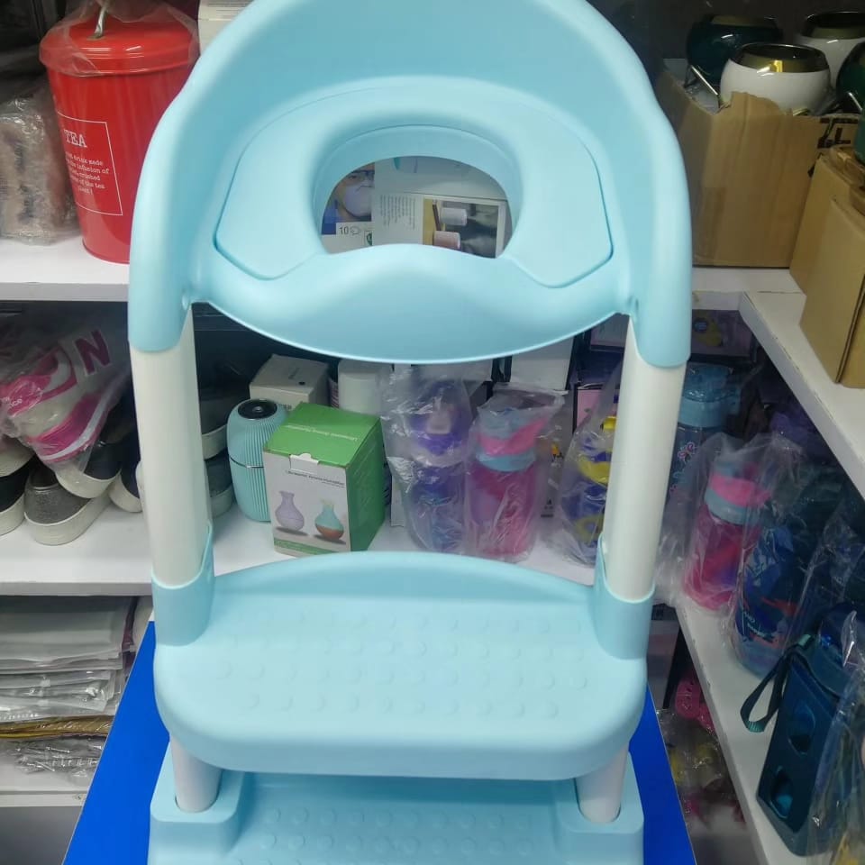 Kids Seat Toilet Trainer | Step Up Toilet Reducer | Fun Toilet Training | Navy & Sky Blue