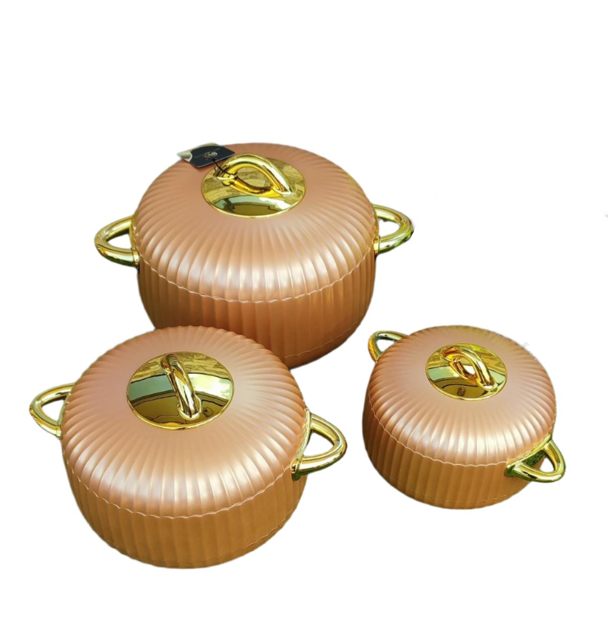 3 Piece Luxurious Insulated Hotpots Set | 1000 ml, 2000 ml, 3500 ml | Elegant Design