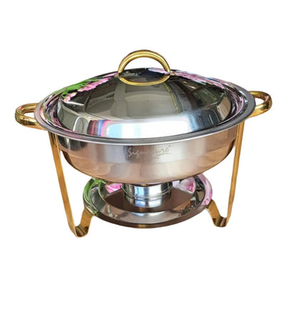 5.0L - Oval Cheffing Dish with Golden Stand