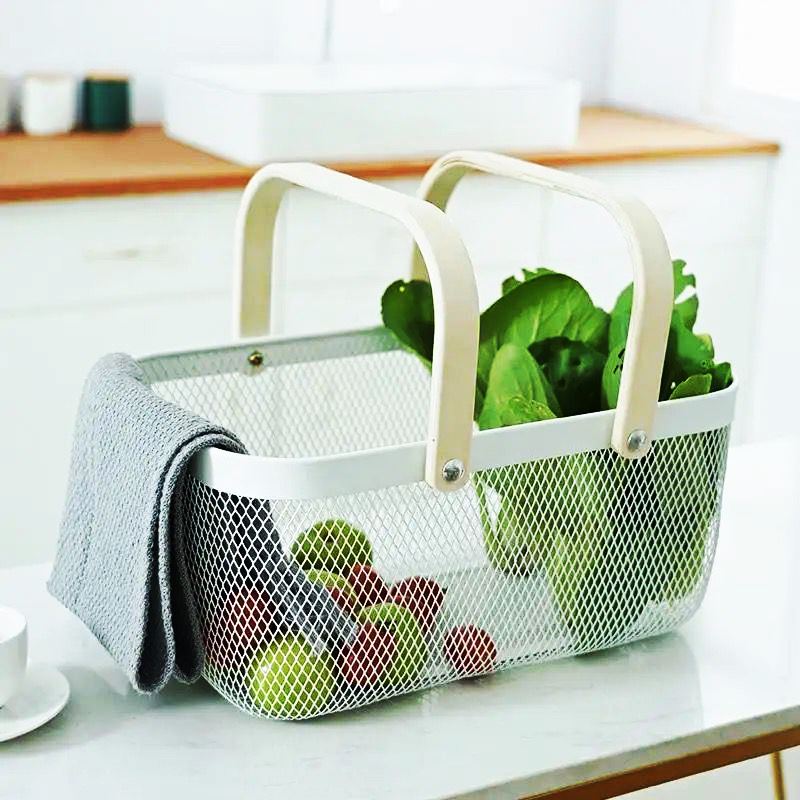 Multipurpose Large Net Basket | 40 x 25 cm | Versatile Storage for Laundry, Toys & More | Black & White